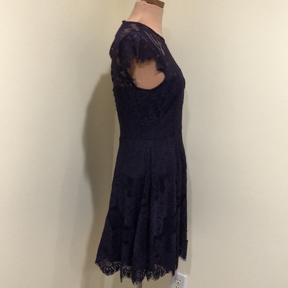 ModCloth BB Dakota Dress Size 6 Dark Purple Eyelash Lace - Picture 5 of 11